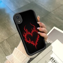HONTINGA iPhone Xr ile Uyumlu Kılıfı Düşüme Önleyici Basitlik Anti Düşme Kamera Korumali Şirin Kedi Siyah Kalp Desen Yumuşak Silikon Telefon Kılıfı Kadın ve Erkek Için Uygundur K2-0257
