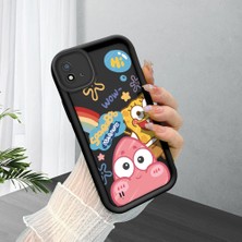 HONTINGA Realme C11 2021 ile Uyumlu Kılıfı Düşüme Önleyici Basitlik Anti Düşme Kamera Korumali Siyah Sünger Bob Desen Yumuşak Silikon Telefon Kılıfı Kadın ve Erkek Için Uygundur K2-0264