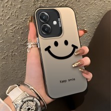 HONTINGA Oppo A3 4g ile Uyumlu Kılıfı Silikon Kenar Sert Arka Düşüme Önleyici Basitlik Anti Düşme Kamera Korumali Gülümseme Desen Telefon Kılıfı Kadın ve Erkek Için Uygundur K1-0861