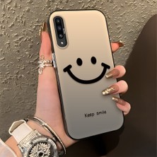 HONTINGA Samsung Galaxy A30S ile Uyumlu Kılıfı Silikon Kenar Sert Arka Düşüme Önleyici Basitlik Anti Düşme Kamera Korumali Gülümseme Desen Telefon Kılıfı Kadın ve Erkek Için Uygundur K1-0861