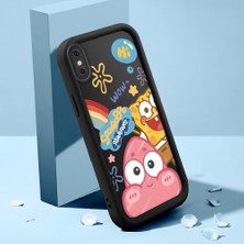 HONTINGA iPhone x ile Uyumlu Kılıfı Düşüme Önleyici Basitlik Anti Düşme Kamera Korumali Şirin Kedi Siyah Sünger Bob Desen Yumuşak Silikon Telefon Kılıfı Kadın ve Erkek Için Uygundur K2-0264