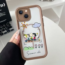 Ucuc iPhone 15 Uyumlu Manyetik Halkalı Yarı Sayda Mat Kamera Koruma Anti-Darbe Silikon Kılıf