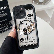 Ucuc iPhone 15 Pro Uyumlu Manyetik Halkalı Yarı Sayda Mat Kamera Koruma Anti-Darbe Silikon Kılıf