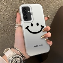 HONTINGA Samsung Galaxy A26 ile Uyumlu Kılıfı Silikon Kenar Sert Arka Düşüme Önleyici Basitlik Anti Düşme Kamera Korumali Gülümseme Desen Telefon Kılıfı Kadın ve Erkek Için Uygundur K1-0861