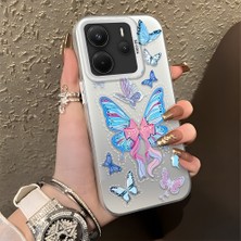 HONTINGA Xiaomi Redmi Note 14 ile Uyumlu Kılıfı Silikon Kenar Sert Arka Düşüme Önleyici Basitlik Anti Düşme Kamera Korumali Kelebek Desen Telefon Kılıfı Kadın ve Erkek Için Uygundur K1-0854