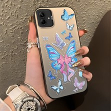 HONTINGA Samsung Galaxy A04E ile Uyumlu Kılıfı Silikon Kenar Sert Arka Düşüme Önleyici Basitlik Anti Düşme Kamera Korumali Kelebek Desen Telefon Kılıfı Kadın ve Erkek Için Uygundur K1-0854