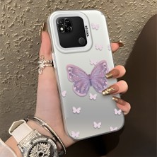 HONTINGA Xiaomi Redmi 10A ile Uyumlu Kılıfı Silikon Kenar Sert Arka Düşüme Önleyici Basitlik Anti Düşme Kamera Korumali Kelebek Desen Telefon Kılıfı Kadın ve Erkek Için Uygundur K1-0863
