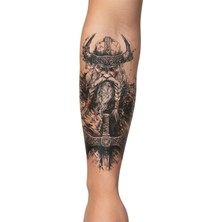 Dövme Kutusu Viking Taç Balta Geçici Dövme