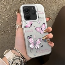 HONTINGA Xiaomi Redmi Note 14 ile Uyumlu Kılıfı Silikon Kenar Sert Arka Düşüme Önleyici Basitlik Anti Düşme Kamera Korumali Kelebek Desen Telefon Kılıfı Kadın ve Erkek Için Uygundur K1-0864