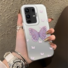 HONTINGA Infinix Note 50 Pro Plus ile Uyumlu Kılıfı Silikon Kenar Sert Arka Düşüme Önleyici Basitlik Anti Düşme Kamera Korumali Kelebek Desen Telefon Kılıfı Kadın ve Erkek Için Uygundur K1-0863