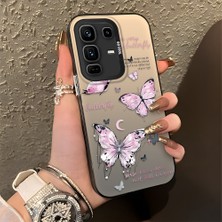 HONTINGA Infinix Note 50 Pro Plus ile Uyumlu Kılıfı Silikon Kenar Sert Arka Düşüme Önleyici Basitlik Anti Düşme Kamera Korumali Kelebek Desen Telefon Kılıfı Kadın ve Erkek Için Uygundur K1-0864