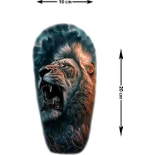 Dövme Kutusu 3D Efektli Aslan Dövmesi | Su Geçirmez Gerçekçi Geçici Dövme Sticker