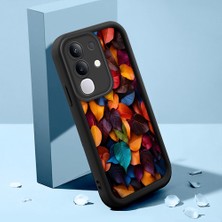 HONTINGA Vivo Y29 ile Uyumlu Kılıfı Düşüme Önleyici Basitlik Anti Düşme Kamera Korumali Şirin Kedi Siyah Çiçek Desen Yumuşak Silikon Telefon Kılıfı Kadın ve Erkek Için Uygundur K2-0260