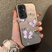 HONTINGA Samsung Galaxy A16 ile Uyumlu Kılıfı Silikon Kenar Sert Arka Düşüme Önleyici Basitlik Anti Düşme Kamera Korumali Kelebek Desen Telefon Kılıfı Kadın ve Erkek Için Uygundur K1-0864
