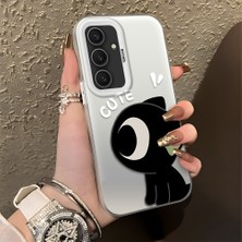 HONTINGA Samsung Galaxy S24 Plus ile Uyumlu Kılıfı Silikon Kenar Sert Arka Düşüme Önleyici Basitlik Anti Düşme Kamera Korumali Şirin Desen Telefon Kılıfı Kadın ve Erkek Için Uygundur K1-0856