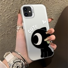 HONTINGA iPhone 12 ile Uyumlu Kılıfı Silikon Kenar Sert Arka Düşüme Önleyici Basitlik Anti Düşme Kamera Korumali Şirin Desen Telefon Kılıfı Kadın ve Erkek Için Uygundur K1-0856