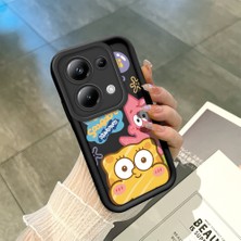 HONTINGA Poco M6 Pro 4g ile Uyumlu Kılıfı Düşüme Önleyici Basitlik Anti Düşme Kamera Korumali Siyah Sünger Bob Desen Yumuşak Silikon Telefon Kılıfı Kadın ve Erkek Için Uygundur K2-0264