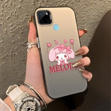 HONTINGA Realme C25Y ile Uyumlu Kılıfı Silikon Kenar Sert Arka Düşüme Önleyici Basitlik Anti Düşme Kamera Korumali Melody Desen Telefon Kılıfı Kadın ve Erkek Için Uygundur K1-0857