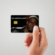 Huggy Craft Kevin Hart Şaşkın Yüz Ifadesi Mizahi Kredi Kartı Kaplama & Sticker