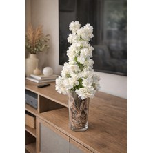 Decoroon Dekoratif Cam Vazo Yapay Çiçek Aranjmanı – El Yapımı Doğal Ağaç Kabuklu Salon Masa Üstü Vazo Dekoru (Farklı Model Seçenekli)