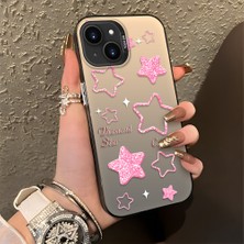 HONTINGA iPhone 13 ile Uyumlu Kılıfı Silikon Kenar Sert Arka Düşüme Önleyici Basitlik Anti Düşme Kamera Korumali Renkli Yıldızlar Desen Telefon Kılıfı Kadın ve Erkek Için Uygundur K1-0858