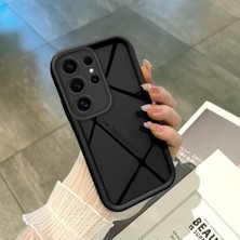 HONTINGA Samsung Galaxy S24 Ultra ile Uyumlu Kılıfı Düşüme Önleyici Basitlik Anti Düşme Kamera Korumali Siyah Çizgili Desen Yumuşak Silikon Telefon Kılıfı Kadın ve Erkek Için Uygundur K2-0457