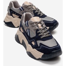 Luvi Fleur Lacivert Süet Kadın Sneaker