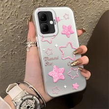 HONTINGA Infinix Smart 10 ile Uyumlu Kılıfı Silikon Kenar Sert Arka Düşüme Önleyici Basitlik Anti Düşme Kamera Korumali Renkli Yıldızlar Desen Telefon Kılıfı Kadın ve Erkek Için Uygundur K1-0858