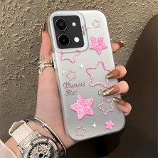 HONTINGA Vivo Y28 ile Uyumlu Kılıfı Silikon Kenar Sert Arka Düşüme Önleyici Basitlik Anti Düşme Kamera Korumali Renkli Yıldızlar Desen Telefon Kılıfı Kadın ve Erkek Için Uygundur K1-0858