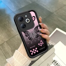 HONTINGA Tecno Spark 20C ile Uyumlu Kılıfı Düşüme Önleyici Basitlik Anti Düşme Kamera Korumali Siyah Kelebek Desen Yumuşak Silikon Telefon Kılıfı Kadın ve Erkek Için Uygundur K2-0458