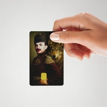 Huggy Craft Enver Paşa Bozkurtlu Tasarım Parlak Kredi/banka Kart Kaplama Sticker (Yüksek Kalite)