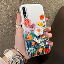 HONTINGA Samsung Galaxy A30S ile Uyumlu Kılıfı Silikon Kenar Sert Arka Düşüme Önleyici Basitlik Anti Düşme Kamera Korumali Çiçek Desen Telefon Kılıfı Kadın ve Erkek Için Uygundur K1-0859