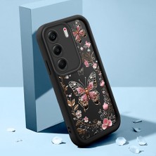 HONTINGA Tecno Camon 40 ile Uyumlu Kılıfı Düşüme Önleyici Basitlik Anti Düşme Kamera Korumali Şirin Kedi Siyah Gümüş Kelebek Desen Yumuşak Silikon Telefon Kılıfı Kadın ve Erkek Için Uygundur K2-0459