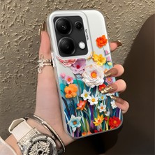 HONTINGA Xiaomi Redmi Note 13 Pro 4g ile Uyumlu Kılıfı Silikon Kenar Sert Arka Düşüme Önleyici Basitlik Anti Düşme Kamera Korumali Çiçek Desen Telefon Kılıfı Kadın ve Erkek Için Uygundur K1-0859