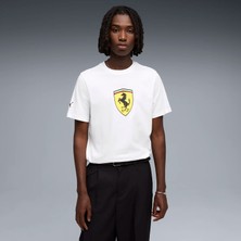 Puma Erkek Beyaz Puma Ferrari Colored Shield Tee Beyaz Erkek T-Shirt