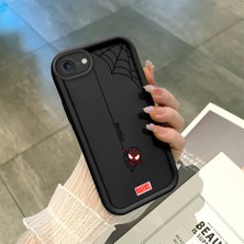 HONTINGA iPhone 8 ile Uyumlu Kılıfı Düşüme Önleyici Basitlik Anti Düşme Kamera Korumali Siyah Spider Desen Yumuşak Silikon Telefon Kılıfı Kadın ve Erkek Için Uygundur K2-0455