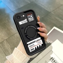 HONTINGA iPhone 16E ile Uyumlu Kılıfı Düşüme Önleyici Basitlik Anti Düşme Kamera Korumali Siyah Yaratıcılık Desen Yumuşak Silikon Telefon Kılıfı Kadın ve Erkek Için Uygundur K2-0461