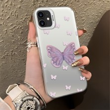 HONTINGA iPhone 12 Mini ile Uyumlu Kılıfı Silikon Kenar Sert Arka Düşüme Önleyici Basitlik Anti Düşme Kamera Korumali Kelebek Desen Telefon Kılıfı Kadın ve Erkek Için Uygundur K1-0863