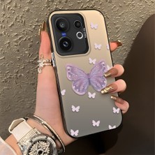 HONTINGA Vivo X200 Fe ile Uyumlu Kılıfı Silikon Kenar Sert Arka Düşüme Önleyici Basitlik Anti Düşme Kamera Korumali Kelebek Desen Telefon Kılıfı Kadın ve Erkek Için Uygundur K1-0863