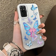 HONTINGA Xiaomi Redmi Note 10 Pro ile Uyumlu Kılıfı Silikon Kenar Sert Arka Düşüme Önleyici Basitlik Anti Düşme Kamera Korumali Kelebek Desen Telefon Kılıfı Kadın ve Erkek Için Uygundur K1-0854