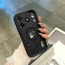 HONTINGA Tecno Spark 10 Pro ile Uyumlu Kılıfı Düşüme Önleyici Basitlik Anti Düşme Kamera Korumali Siyah Yaratıcılık Desen Yumuşak Silikon Telefon Kılıfı Kadın ve Erkek Için Uygundur K2-0462