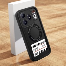 HONTINGA Realme C61 ile Uyumlu Kılıfı Düşüme Önleyici Basitlik Anti Düşme Kamera Korumali Şirin Kedi Siyah Yaratıcılık Desen Yumuşak Silikon Telefon Kılıfı Kadın ve Erkek Için Uygundur K2-0461