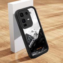 HONTINGA Infinix Note 50 Pro Plus ile Uyumlu Kılıfı Düşüme Önleyici Basitlik Anti Düşme Kamera Korumali Şirin Kedi Siyah Yüksek Dağ Desen Yumuşak Silikon Telefon Kılıfı Kadın ve Erkek Için Uygundur K2-0259