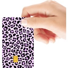 Huggy Craft Leopar Desenli Pembe Hologramlı Parlak Kredi/banka Kart Kaplama Sticker
