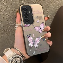 HONTINGA Samsung Galaxy S25 Plus ile Uyumlu Kılıfı Silikon Kenar Sert Arka Düşüme Önleyici Basitlik Anti Düşme Kamera Korumali Kelebek Desen Telefon Kılıfı Kadın ve Erkek Için Uygundur K1-0864