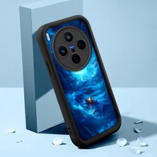 HONTINGA Vivo X300 ile Uyumlu Kılıfı Düşüme Önleyici Basitlik Anti Düşme Kamera Korumali Şirin Kedi Siyah Deniz Desen Yumuşak Silikon Telefon Kılıfı Kadın ve Erkek Için Uygundur K2-0256