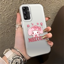 HONTINGA Samsung Galaxy A14 ile Uyumlu Kılıfı Silikon Kenar Sert Arka Düşüme Önleyici Basitlik Anti Düşme Kamera Korumali Melody Desen Telefon Kılıfı Kadın ve Erkek Için Uygundur K1-0857