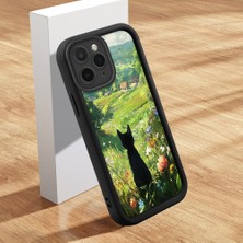 HONTINGA iPhone 11 Pro Max ile Uyumlu Kılıfı Düşüme Önleyici Basitlik Anti Düşme Kamera Korumali Şirin Kedi Siyah Kedi Desen Yumuşak Silikon Telefon Kılıfı Kadın ve Erkek Için Uygundur K2-0258