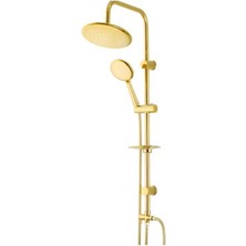 Moonshop Gold Yuvarlak Yağmurlama Banyo Duş Seti...