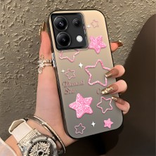 HONTINGA Redmi Note 13 Pro 5g ile Uyumlu Kılıfı Silikon Kenar Sert Arka Düşüme Önleyici Basitlik Anti Düşme Kamera Korumali Renkli Yıldızlar Desen Telefon Kılıfı Kadın ve Erkek Için Uygundur K1-0858